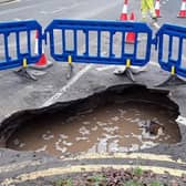 The sinkhole which opened up in Gosberton on Thursday.