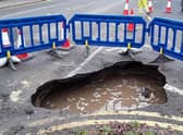 The sinkhole which opened up in Gosberton on Thursday.