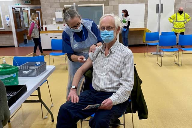 Daniel Bardsley, aged 80, getting his vaccine