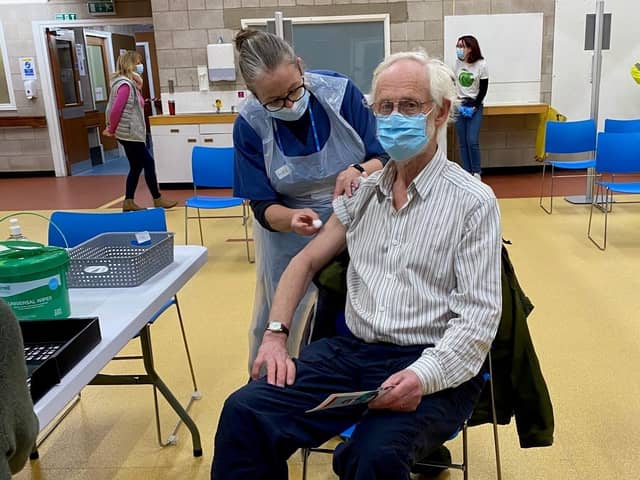 Daniel Bardsley, aged 80, getting his vaccine