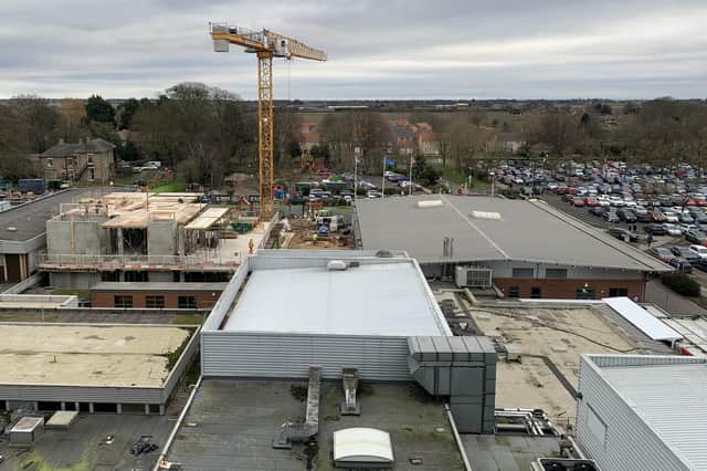 The first part of the new emergency department at Boston's Pilgrim Hospital on left, the existing one on the right.