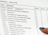 A close-up view of a piece of paper showing someone's GCSE results at Manchester High School for Girls.