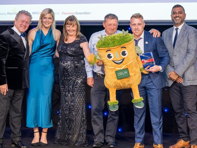 James Casswell and his team, along with event sponsors and presenter John Culshaw.