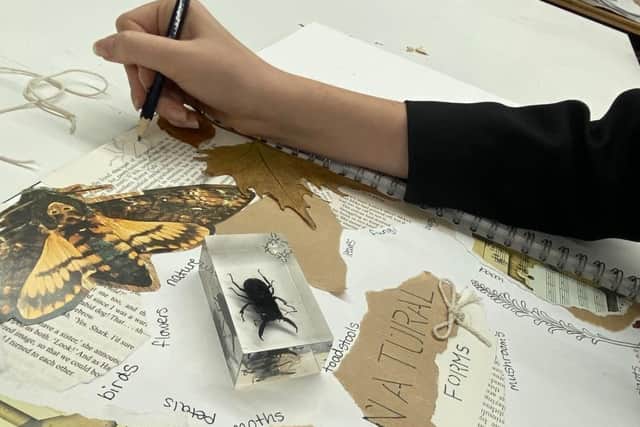Banovallum School’s year nine Art and Design pupils working on ‘Natural forms’.