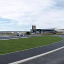 Computer-generated image of the proposed Aldi food store.