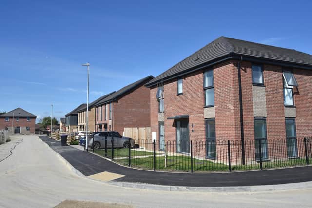 Some of the completed homes at The Leas in Boston.