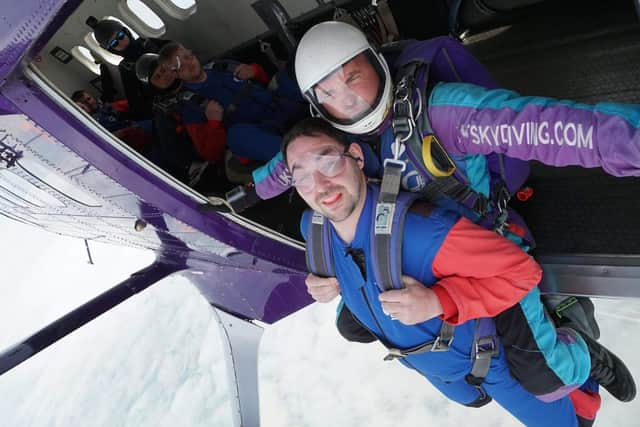 Ashley, all set for his jump.