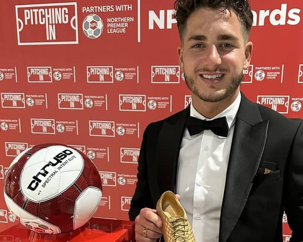 Trinity's Declan Howe with his Golden Boot award.