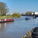 A convoy of boats in Gainsborough at the start of a nationwide 'Fund Britain's Waterways' campaign