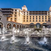 The impressive plaza  of the  Lopesan Costa Meloneras Resort Spa  & Casino