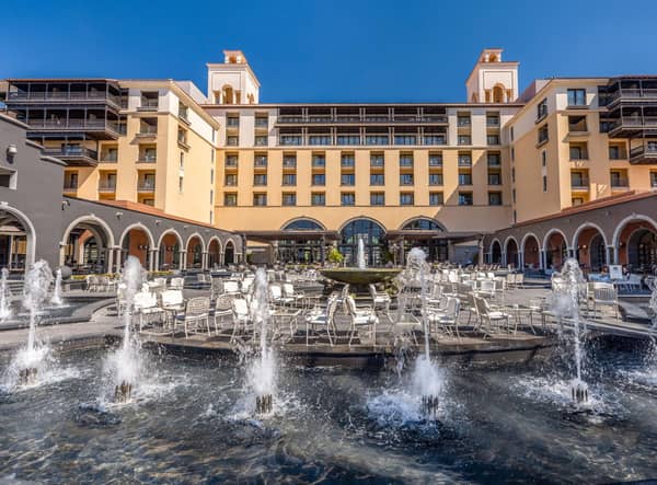 The impressive plaza  of the  Lopesan Costa Meloneras Resort Spa  & Casino