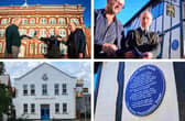 Scenes from the unveiling of the blue plaques at Swan House and Church Keys House (pictures: Kevin Hoyles/Alaris Media), and the other recipient, the Boston Salvation Army building, in High Street (picture: contributor).