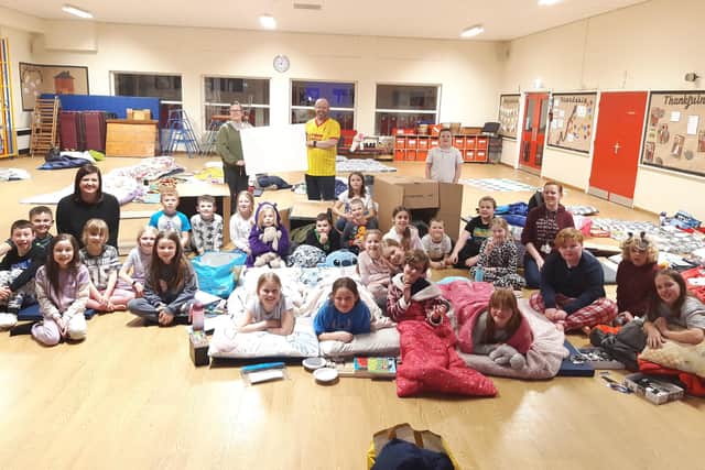 Coningsby St Michael's pupils's Big Sleepout.