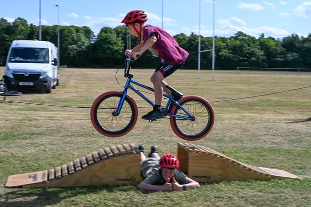 Daredevil stunts were tried. Photo: Richard Howes Photography