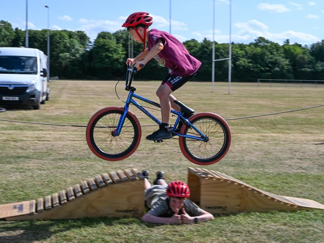 Daredevil stunts were tried. Photo: Richard Howes Photography