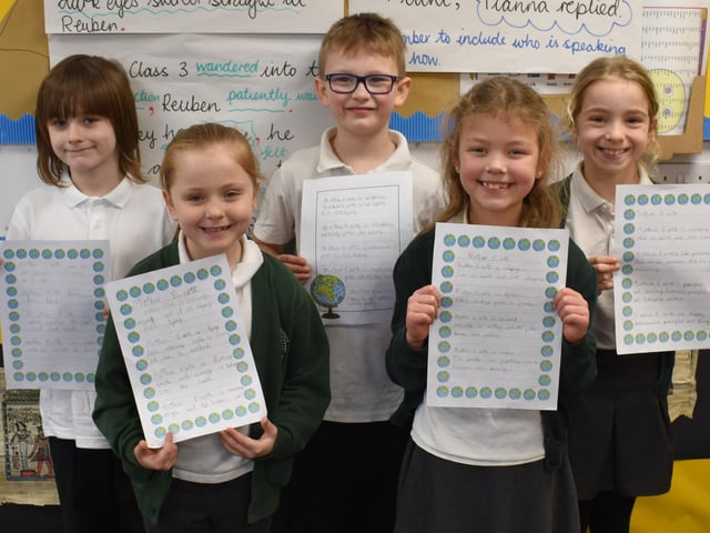 Children wrote their own stories as part of World Book Day.