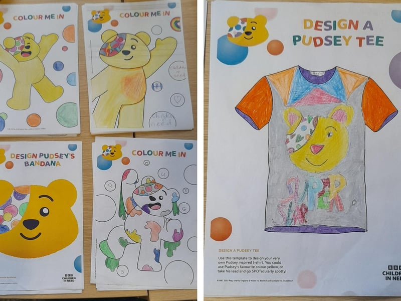 Examples of the work produced at Friskney All Saints CofE Primary School as part of Children in Need.