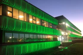 Linconshire Police's Nettleham HQ went green for the NSPCC