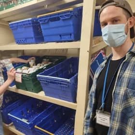Skegness Food Bank manager Jonny Whelbourn and volunteer Sarah Fletcher