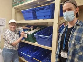 Skegness Food Bank manager Jonny Whelbourn and volunteer Sarah Fletcher
