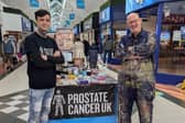 Callum Whitehead (left) is planning a charity walk for Prostate Cancer UK in memory of his grandfather. He is pictured with Steve Andrews, manager at the Hildreds Centre.