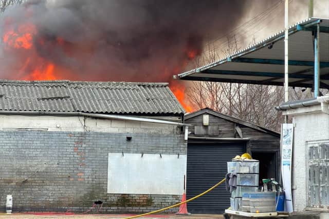 Emergency services are at the scene of a fire in Old Wainfleet Road, Skegness.