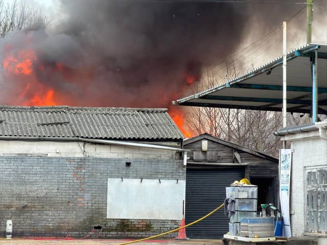 Emergency services are at the scene of a fire in Old Wainfleet Road, Skegness.