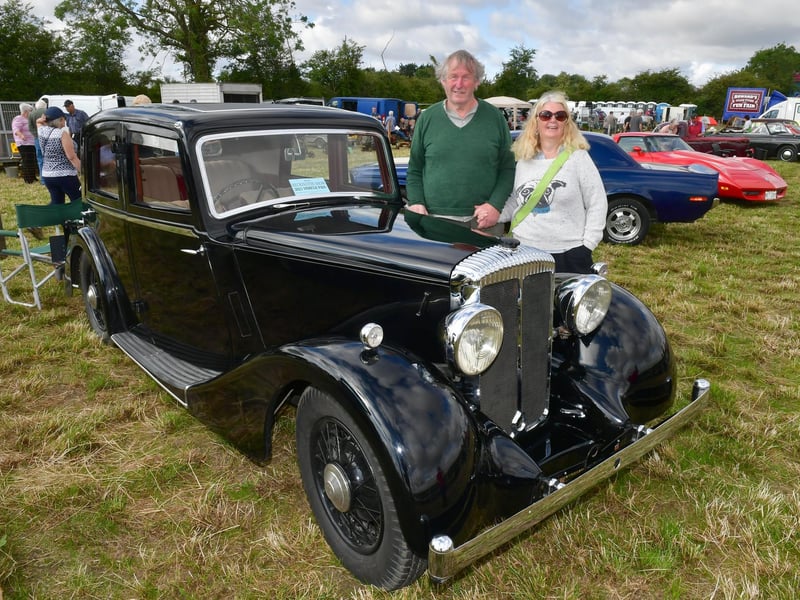 Andy Brown and Karen Weedon of Billingborough with their 1947 Daimler 15 Sports Saloon