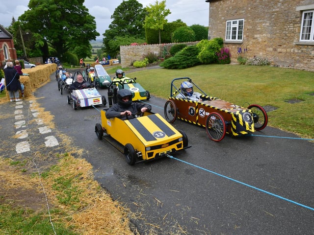 Cars being towed back up the hill