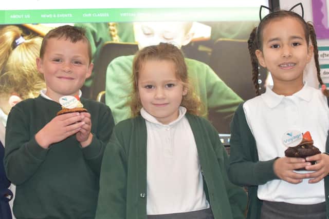 Old Leake Primary Academy pupils enjoying some 'welcome cakes' from VEP.