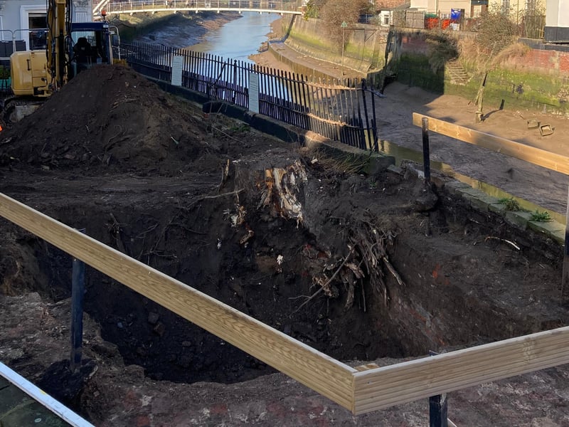The scene in February as work re-commences after the winter break.