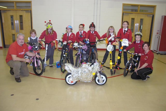 A 'bling your bike day' at Church Lane School, Sleaford. The fun was held as part of the Big Pedal, a national event organised by cycling charity Sustrans.