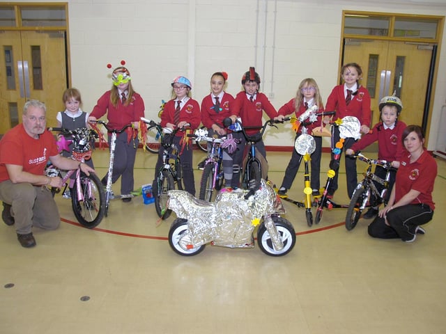 A 'bling your bike day' at Church Lane School, Sleaford. The fun was held as part of the Big Pedal, a national event organised by cycling charity Sustrans.