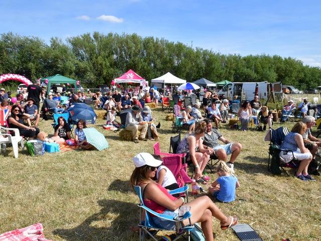 Crowds listening to the live music at Party in the Ark.