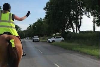 Horses should be passed wide and slow, leaving at least the width of a car and travelling at 15mph or less