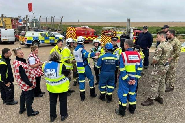 Emergency services on site of Exercise PONDEROSA.