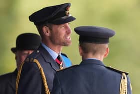 The Prince of Wales attends the Sovereign's Parade, on behalf of King Charles III, at the Royal Air Force College in Cranwell, Lincolnshire. Joe Giddens/PA Wire