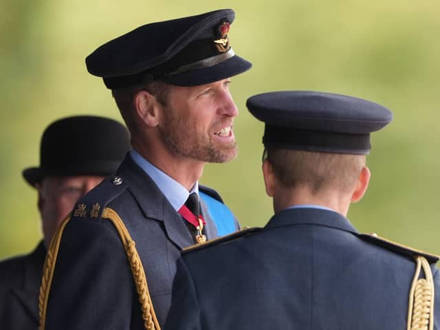 The Prince of Wales attends the Sovereign's Parade, on behalf of King Charles III, at the Royal Air Force College in Cranwell, Lincolnshire. Joe Giddens/PA Wire
