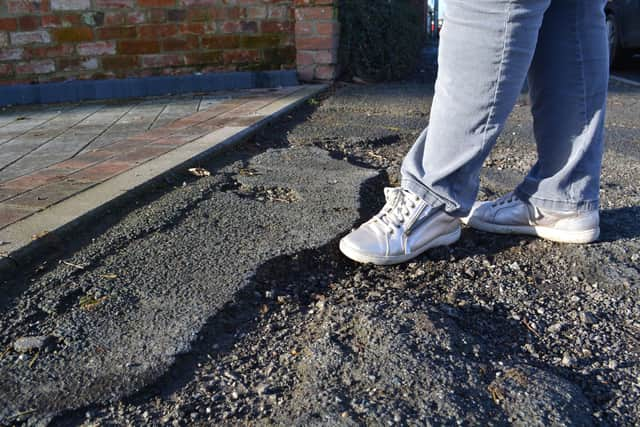 Dangerous dips in areas of pavement