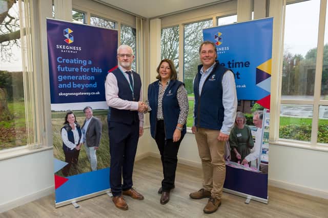 Step closer - Adrian Clarke, TEC Partnership, Sue Bowser and Neil Sanderson of Skegness Gateway.