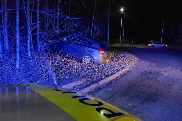 Watch the moment drink driver is arrested after crashing into tree