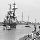 The Endeavour heads towards Boston Docks.