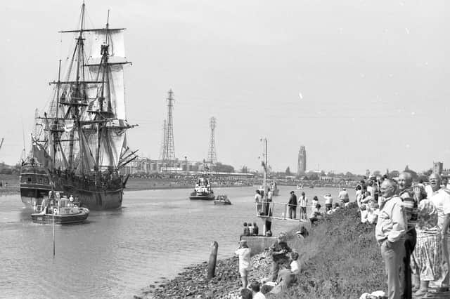 The Endeavour heads towards Boston Docks.