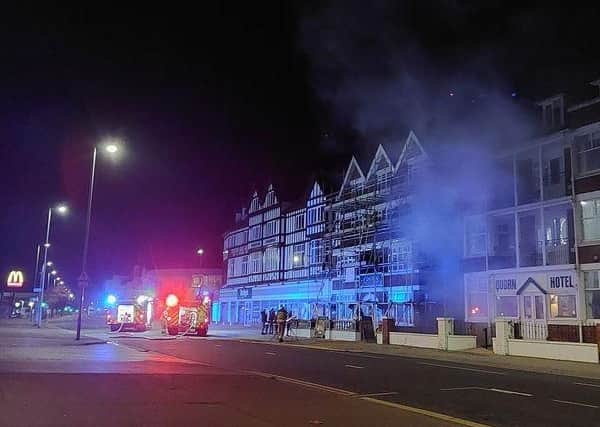 Scene of the fire on Skegnes seafront. Photo: Lisa Enstone
