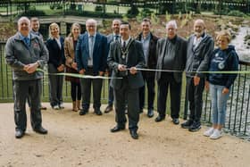Midlands contractor, G F Tomlinson has finished delivering the first stage of works as part of a masterplan to reinvigorate the historic Tower Gardens in Skegness. Cutting the ribbon is Deputy Mayor Coun Jimmy Brookes.