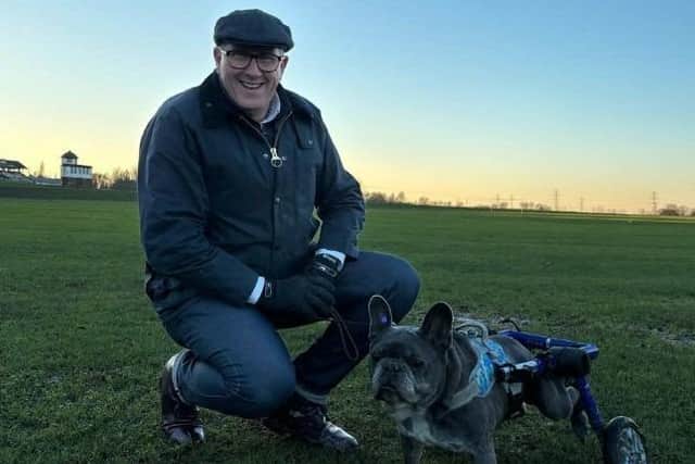 Dog trainer Graeme Hall with Bruno