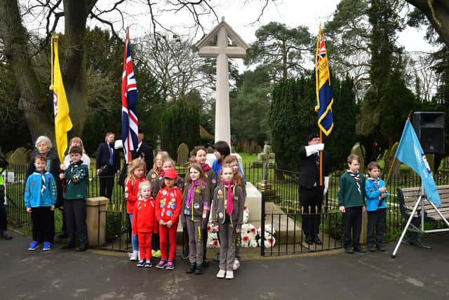 Rainbows and Brownies at the re-dedication service.