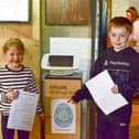 On the Easter Trail at Cogglesford watermill. Raean McMillan, six, and Lyle Mcmillan, nine. Photo: Holly Parkinson