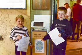 On the Easter Trail at Cogglesford watermill. Raean McMillan, six, and Lyle Mcmillan, nine. Photo: Holly Parkinson