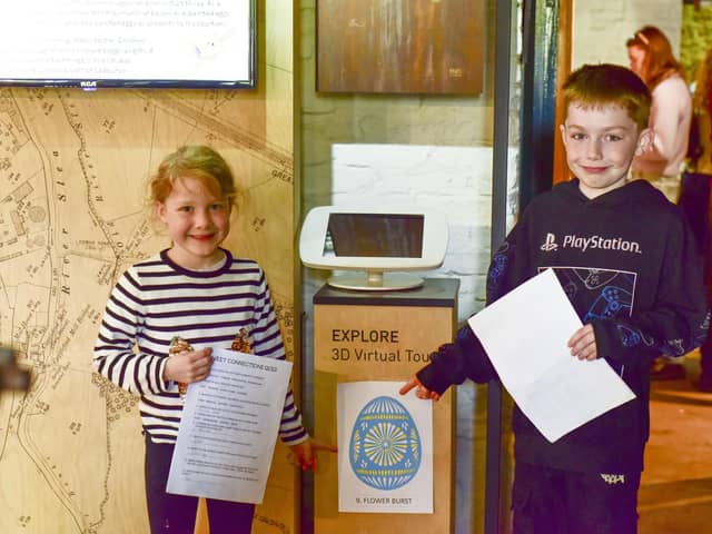 On the Easter Trail at Cogglesford watermill. Raean McMillan, six, and Lyle Mcmillan, nine. Photo: Holly Parkinson